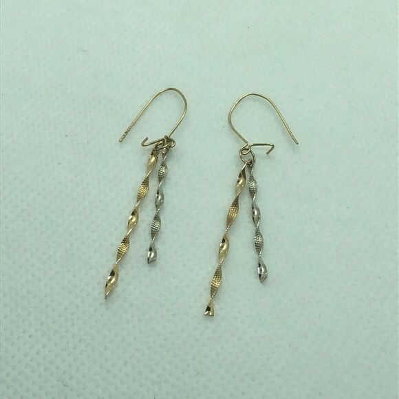💛 14k Vintage Spiral Drop Earrings - Picture 1 of 2